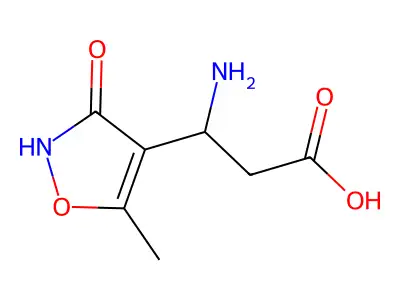 beta-Amino-3-(5-methyl-3-oxo-1,2-oxazol-4-yl)propionic acid structure