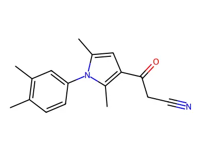 3-[1-(3,4-dimethylphenyl)-2,5-dimethyl-1H-pyrrol-3-yl]-3-oxopropanenitrile structure