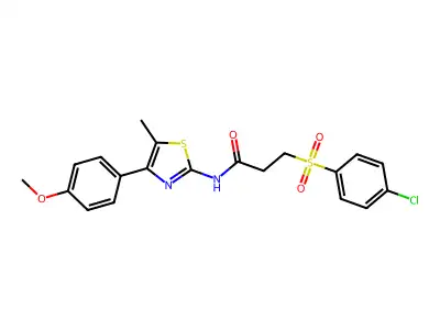 3-[(4-Chlorophenyl)sulfonyl]-N-[4-(4-methoxyphenyl)-5-methyl-2-thiazolyl]propanamide structure