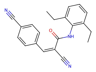 2-cyano-3-(4-cyanophenyl)-N-(2,6-diethylphenyl)prop-2-enamide structure