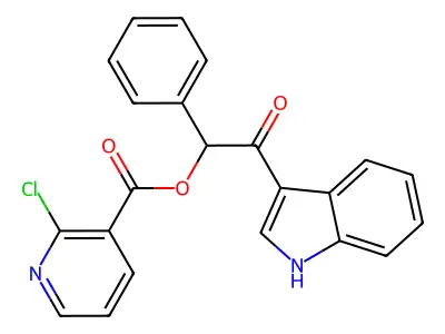 2-(1H-indol-3-yl)-2-oxo-1-phenylethyl 2-chloropyridine-3-carboxylate structure
