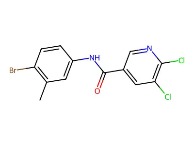 N-(4-bromo-3-methylphenyl)-5,6-dichloropyridine-3-carboxamide structure