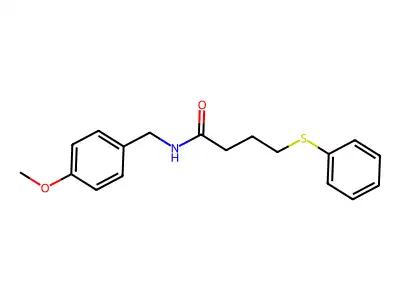 N-[(4-methoxyphenyl)methyl]-4-phenylsulfanylbutanamide structure
