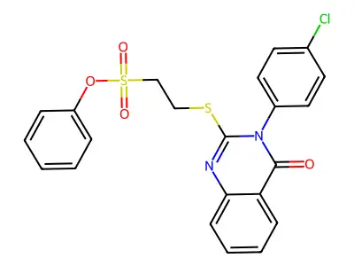 phenyl 2-{[3-(4-chlorophenyl)-4-oxo-3,4-dihydroquinazolin-2-yl]sulfanyl}ethanesulfonate structure