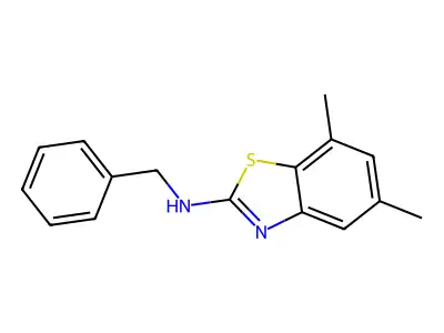 N-benzyl-5,7-dimethyl-1,3-benzothiazol-2-amine structure