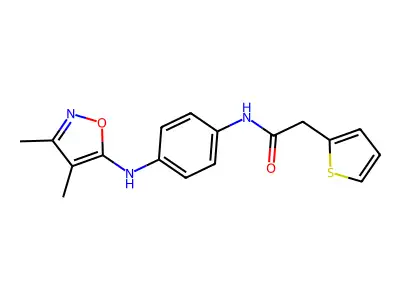 N-[4-[(3,4-Dimethyl-5-isoxazolyl)amino]phenyl]-2-thiopheneacetamide structure
