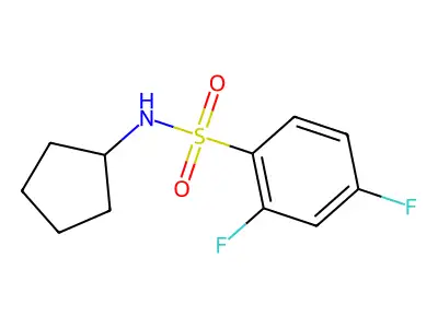 N-cyclopentyl-2,4-difluorobenzenesulfonamide structure