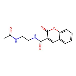 N-(2-acetamidoethyl)-2-oxochromene-3-carboxamide structure