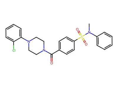 4-[4-(2-chlorophenyl)piperazine-1-carbonyl]-N-methyl-N-phenylbenzenesulfonamide structure