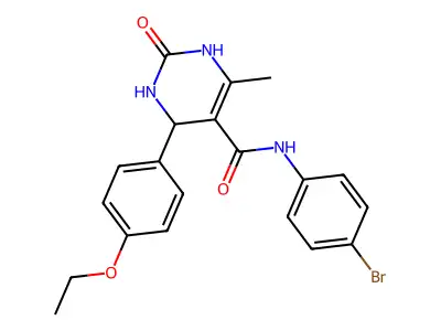 N-(4-bromophenyl)-4-(4-ethoxyphenyl)-6-methyl-2-oxo-1,2,3,4-tetrahydropyrimidine-5-carboxamide structure