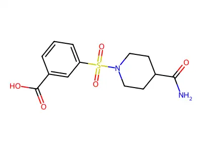 3-[(4-Carbamoylpiperidin-1-yl)sulfonyl]benzoic acid structure