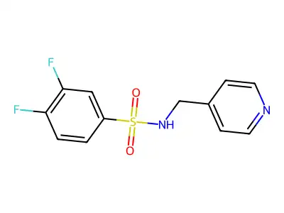 3,4-difluoro-N-(pyridin-4-ylmethyl)benzenesulfonamide structure