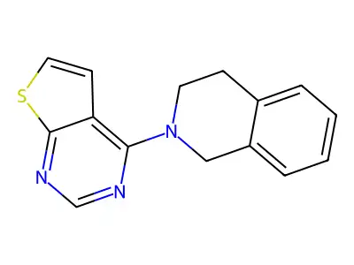 2-{Thieno[2,3-d]pyrimidin-4-yl}-1,2,3,4-tetrahydroisoquinoline structure