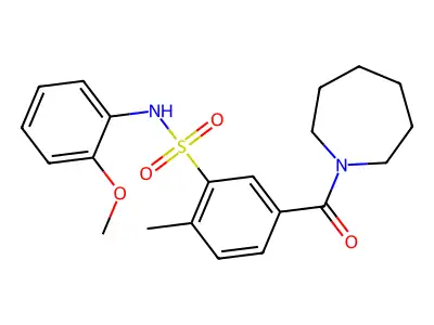 5-(azepane-1-carbonyl)-N-(2-methoxyphenyl)-2-methylbenzenesulfonamide structure