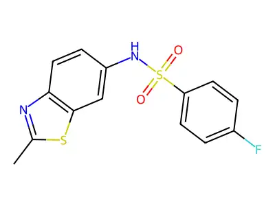 4-fluoro-N-(2-methyl-1,3-benzothiazol-6-yl)benzenesulfonamide structure