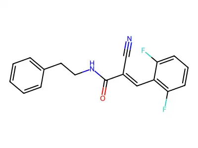2-cyano-3-(2,6-difluorophenyl)-N-(2-phenylethyl)prop-2-enamide structure