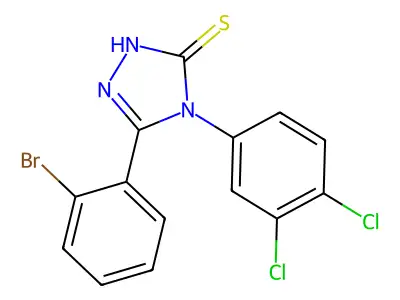 5-(2-bromophenyl)-4-(3,4-dichlorophenyl)-4H-1,2,4-triazole-3-thiol structure