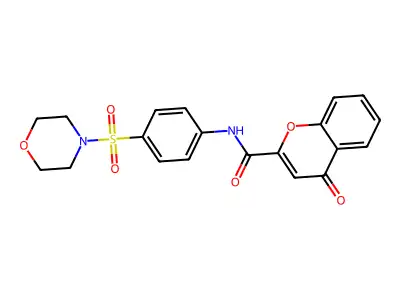 N-[4-(morpholin-4-ylsulfonyl)phenyl]-4-oxo-4H-chromene-2-carboxamide structure