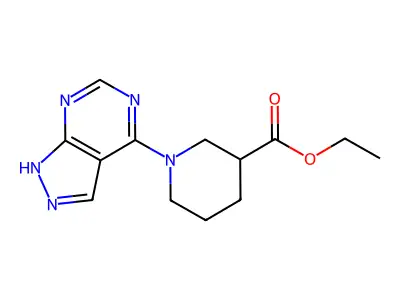 ethyl 1-(1H-pyrazolo[3,4-d]pyrimidin-4-yl)piperidine-3-carboxylate structure