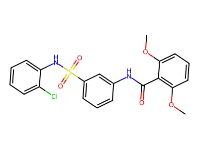 N-[3-[(2-chlorophenyl)sulfamoyl]phenyl]-2,6-dimethoxybenzamide structure