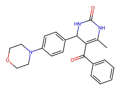 5-benzoyl-6-methyl-4-[4-(4-morpholinyl)phenyl]-3,4-dihydro-1H-pyrimidin-2-one structure