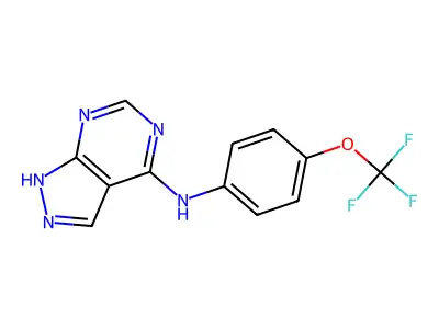 N-[4-(trifluoromethoxy)phenyl]-1H-pyrazolo[3,4-d]pyrimidin-4-amine structure