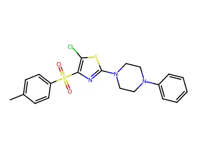1-[5-Chloro-4-(4-methylbenzenesulfonyl)-1,3-thiazol-2-yl]-4-phenylpiperazine structure