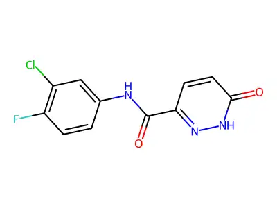 N-(3-chloro-4-fluorophenyl)-6-oxo-1,6-dihydropyridazine-3-carboxamide structure