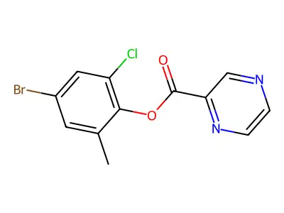 (4-Bromo-2-chloro-6-methylphenyl) pyrazine-2-carboxylate structure
