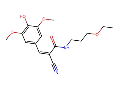 (Z)-2-Cyano-N-(3-ethoxypropyl)-3-(4-hydroxy-3,5-dimethoxyphenyl)prop-2-enamide structure