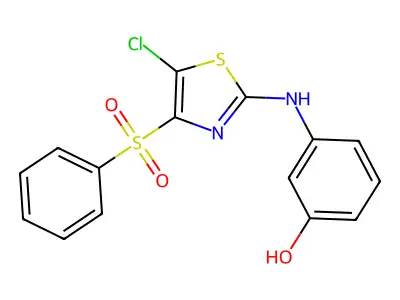3-((5-Chloro-4-(phenylsulfonyl)thiazol-2-yl)amino)phenol structure