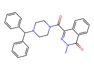 4-{[4-(diphenylmethyl)piperazin-1-yl]carbonyl}-2-methylphthalazin-1(2H)-one structure