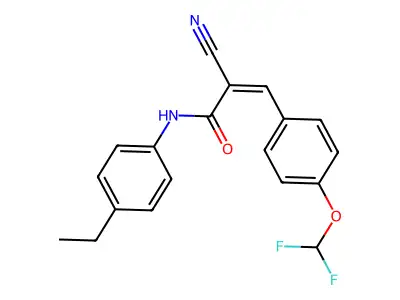 2-cyano-3-[4-(difluoromethoxy)phenyl]-N-(4-ethylphenyl)prop-2-enamide structure