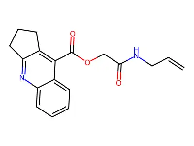 [2-oxo-2-(prop-2-enylamino)ethyl] 2,3-dihydro-1H-cyclopenta[b]quinoline-9-carboxylate structure