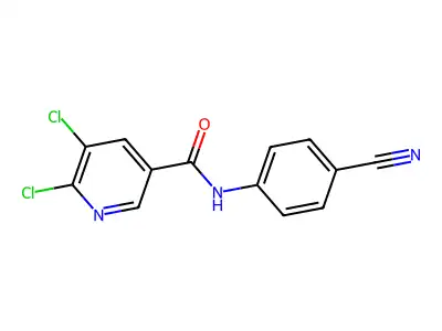 5,6-dichloro-N-(4-cyanophenyl)pyridine-3-carboxamide structure