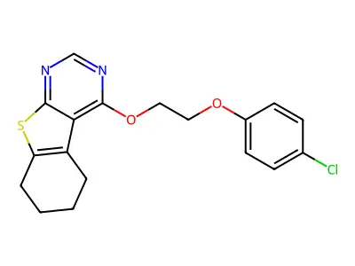 3-[2-(4-chlorophenoxy)ethoxy]-8-thia-4,6-diazatricyclo[7.4.0.0^{2,7}]trideca-1(9),2,4,6-tetraene structure