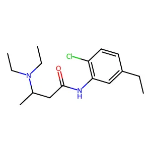 Butyranilide, 2'-chloro-3-(diethylamino)-5'-ethyl- structure