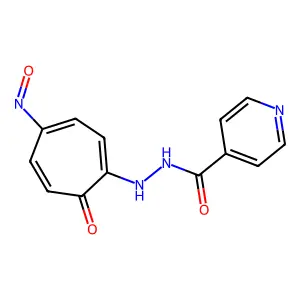 2-Isonicotinoylhydrazino-5-nitrosotropone structure