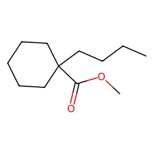 Cyclohexanecarboxylic acid, 1-butyl-, methyl ester structure