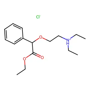 Acetic acid, 2-(2-(diethylamino)ethoxy)-2-phenyl-, ethyl ester, hydrochloride structure