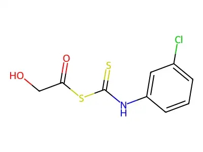 Carbanilic acid, m-chlorodithio-, glycolate structure