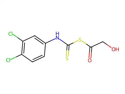 2-((((3,4-Dichlorophenyl)amino)thioxomethyl)thio)acetic acid structure