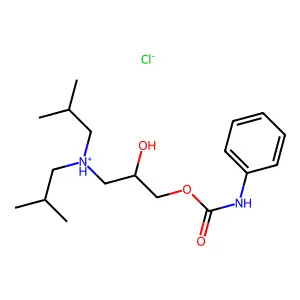 Carbanilic acid, 3-(diisobutylamino)-2-hydroxypropyl ester, hydrochloride structure
