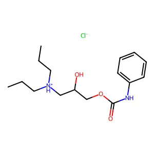 Carbanilic acid, 3-(dipropylamino)-2-hydroxypropyl ester, hydrochloride structure