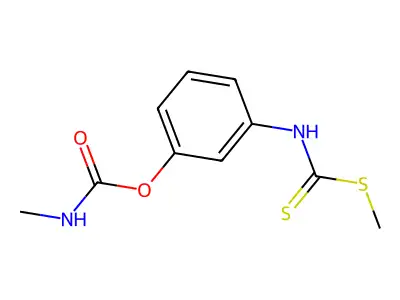 Carbanilic acid, dithio-m-hydroxy-, S-methyl ester, methylcarbamate structure