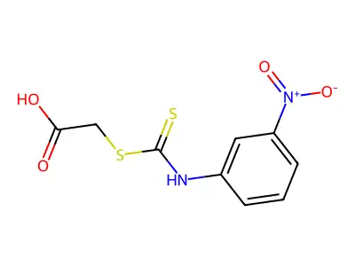 Carbanilic acid, dithio-m-nitro-, glycolate structure