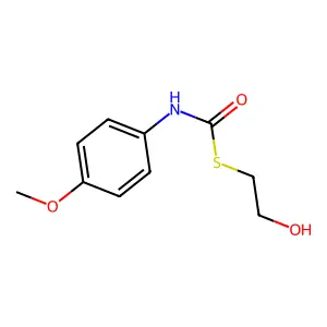 Carbanilic acid, (p-methoxy)thio-, S-(2-hydroxyethyl) ester structure