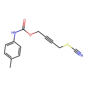Carbanilic acid, p-methyl-, 4-thiocyanato-2-butynyl ester structure