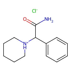 Acetamide, 2-phenyl-2-piperidino-, hydrochloride structure