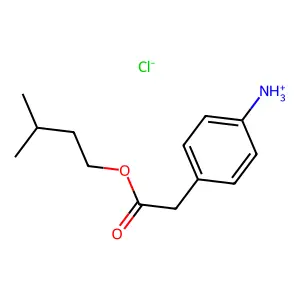 3-Methylbutyl (4-aminophenyl)acetate--hydrogen chloride (1/1) structure